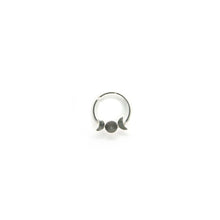 Load image into Gallery viewer, Septum Piercing Rook Piercing Daith Piercing Silver Triple Moon Goddess Septum Ring - Daith, Rook, Helix Midwinter Hollow