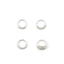 Load image into Gallery viewer, Septum Piercing Rook Piercing Daith Piercing Wrapped Silver Septum Ring - Septum, Rook, Daith, Helix Midwinter Hollow
