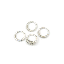 Load image into Gallery viewer, Septum Piercing Rook Piercing Daith Piercing Wrapped Silver Septum Ring - Septum, Rook, Daith, Helix Midwinter Hollow