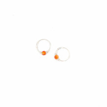 Load image into Gallery viewer, Silver Cartilage Hoop Earrings Huggie Earrings Carnelian Hoop Earrings - Cartilage Hoop, Earrings Midwinter Hollow