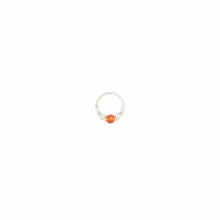 Load image into Gallery viewer, Silver Cartilage Hoop Earrings Huggie Earrings Carnelian Hoop Earrings - Cartilage Hoop, Earrings Midwinter Hollow