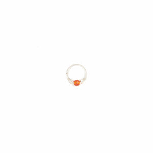 Silver Cartilage Hoop Earrings Huggie Earrings Carnelian Hoop Earrings - Cartilage Hoop, Earrings Midwinter Hollow