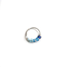 Load image into Gallery viewer, Silver Gold Cartilage Hoop Earrings Huggie Earrings Blue Ombre Huggie Earrings for Cartilage, Nose, Ear, Helix Piercing Midwinter Hollow