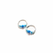 Load image into Gallery viewer, Silver Gold Cartilage Hoop Earrings Huggie Earrings Blue Opal Beaded Gold or Silver Hoop Earring for Ear Piercing, Nose Piercing, or Helix Piercing Midwinter Hollow