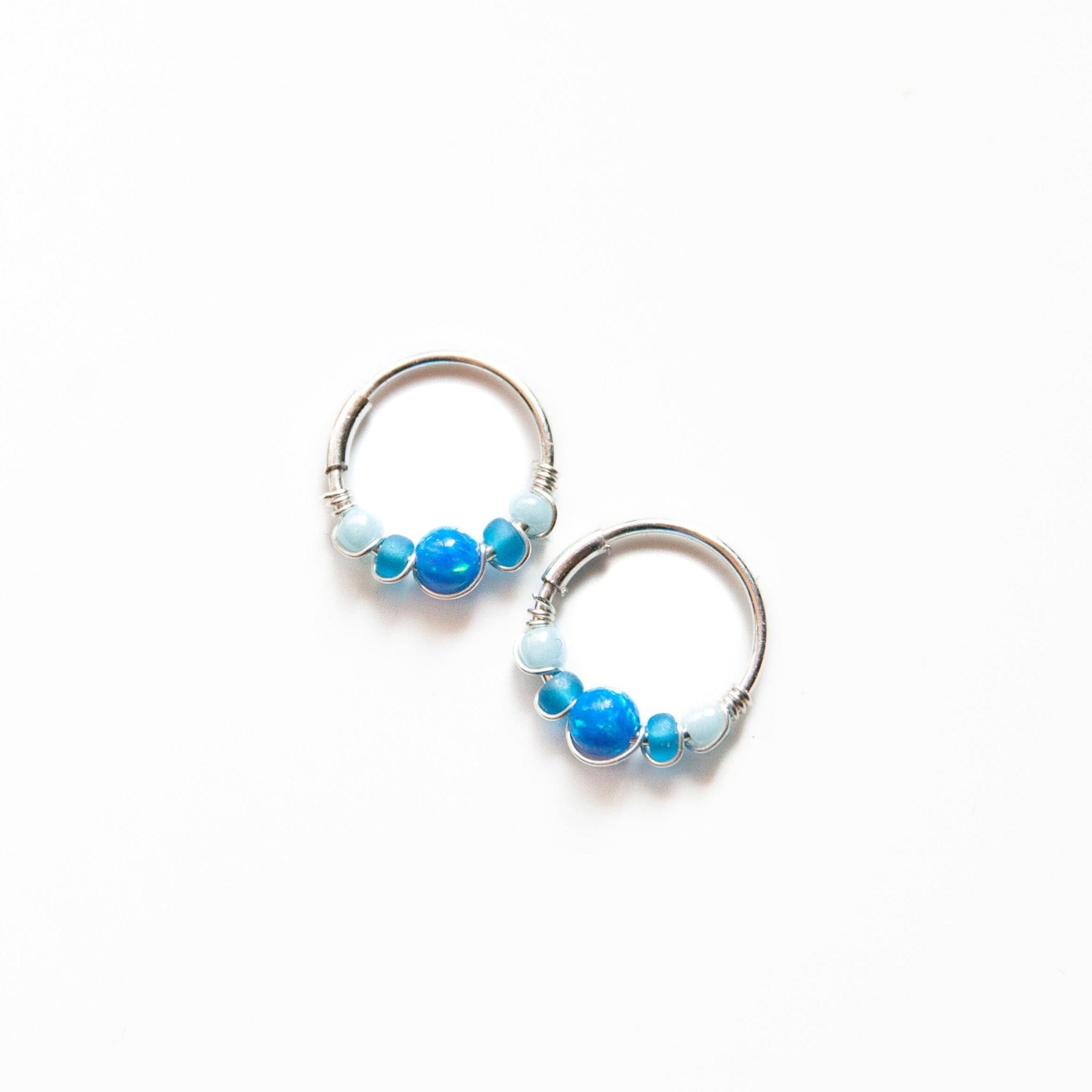 Small silver hoop earring clearance for top of ear