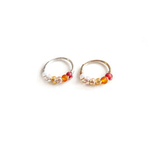 Load image into Gallery viewer, Silver Gold Cartilage Hoop Earrings Huggie Earrings Copy of Blue Ombre Bead Huggie Earrings for Cartilage, Nose, Ear, Helix Piercing Midwinter Hollow