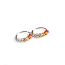 Load image into Gallery viewer, Silver Gold Cartilage Hoop Earrings Huggie Earrings Copy of Blue Ombre Bead Huggie Earrings for Cartilage, Nose, Ear, Helix Piercing Midwinter Hollow