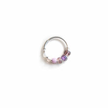 Load image into Gallery viewer, Silver Gold Cartilage Hoop Earrings Huggie Earrings Lavender Ombre Bead Huggie Earrings for Cartilage, Nose, Ear, Helix Piercing Midwinter Hollow