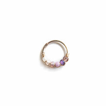 Load image into Gallery viewer, Silver Gold Cartilage Hoop Earrings Huggie Earrings Lavender Ombre Bead Huggie Earrings for Cartilage, Nose, Ear, Helix Piercing Midwinter Hollow