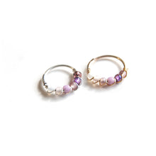 Load image into Gallery viewer, Silver Gold Cartilage Hoop Earrings Huggie Earrings Lavender Ombre Bead Huggie Earrings for Cartilage, Nose, Ear, Helix Piercing Midwinter Hollow