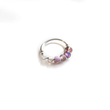 Load image into Gallery viewer, Silver Gold Cartilage Hoop Earrings Huggie Earrings Lavender Ombre Bead Huggie Earrings for Cartilage, Nose, Ear, Helix Piercing Midwinter Hollow