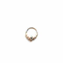 Load image into Gallery viewer, Silver Gold Cartilage Hoop Earrings Huggie Earrings Peach &amp; Silver Beaded Gold or Silver Hoop Earring for Ear Piercing, Nose Piercing, or Helix Piercing Midwinter Hollow