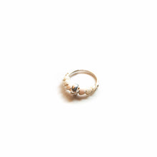 Load image into Gallery viewer, Silver Gold Cartilage Hoop Earrings Huggie Earrings Peach &amp; Silver Beaded Gold or Silver Hoop Earring for Ear Piercing, Nose Piercing, or Helix Piercing Midwinter Hollow