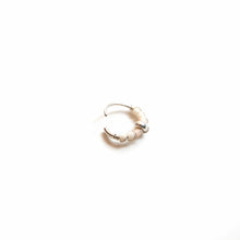 Load image into Gallery viewer, Silver Gold Cartilage Hoop Earrings Huggie Earrings Peach &amp; Silver Beaded Gold or Silver Hoop Earring for Ear Piercing, Nose Piercing, or Helix Piercing Midwinter Hollow