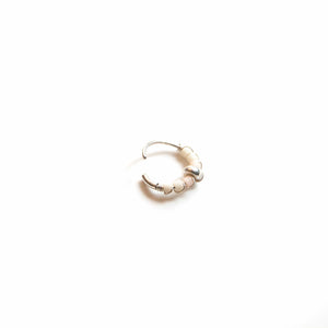 Silver Gold Cartilage Hoop Earrings Huggie Earrings Peach & Silver Beaded Gold or Silver Hoop Earring for Ear Piercing, Nose Piercing, or Helix Piercing Midwinter Hollow