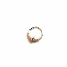 Load image into Gallery viewer, Silver Gold Cartilage Hoop Earrings Huggie Earrings Peach &amp; Silver Beaded Gold or Silver Hoop Earring for Ear Piercing, Nose Piercing, or Helix Piercing Midwinter Hollow