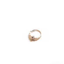 Load image into Gallery viewer, Silver Gold Cartilage Hoop Earrings Huggie Earrings Peach &amp; Silver Beaded Gold or Silver Hoop Earring for Ear Piercing, Nose Piercing, or Helix Piercing Midwinter Hollow