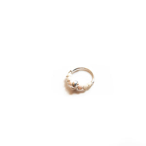 Silver Gold Cartilage Hoop Earrings Huggie Earrings Peach & Silver Beaded Gold or Silver Hoop Earring for Ear Piercing, Nose Piercing, or Helix Piercing Midwinter Hollow