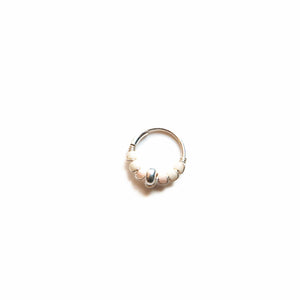 Silver Gold Cartilage Hoop Earrings Huggie Earrings Peach & Silver Beaded Gold or Silver Hoop Earring for Ear Piercing, Nose Piercing, or Helix Piercing Midwinter Hollow
