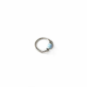 Silver Gold Cartilage Hoop Earrings Huggie Earrings Sky Blue Opal Gold or Silver Hoop Earring for Ear Piercing, Nose Piercing, or Helix Piercing Midwinter Hollow
