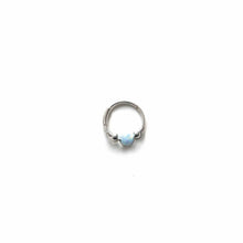 Load image into Gallery viewer, Silver Gold Cartilage Hoop Earrings Huggie Earrings Sky Blue Opal Gold or Silver Hoop Earring for Ear Piercing, Nose Piercing, or Helix Piercing Midwinter Hollow