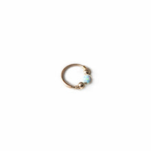 Load image into Gallery viewer, Silver Gold Cartilage Hoop Earrings Huggie Earrings Sky Blue Opal Gold or Silver Hoop Earring for Ear Piercing, Nose Piercing, or Helix Piercing Midwinter Hollow