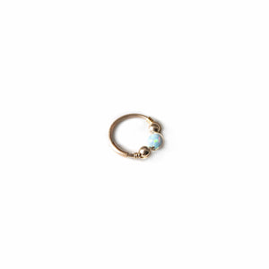 Silver Gold Cartilage Hoop Earrings Huggie Earrings Sky Blue Opal Gold or Silver Hoop Earring for Ear Piercing, Nose Piercing, or Helix Piercing Midwinter Hollow