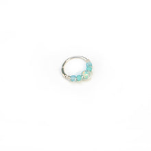 Load image into Gallery viewer, Silver Gold Cartilage Hoop Earrings Huggie Earrings Turquoise Opal Beaded Huggie Hoop Earring, Ear, Nose, Cartilage, Tragus Midwinter Hollow