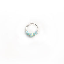 Load image into Gallery viewer, Silver Gold Cartilage Hoop Earrings Huggie Earrings Turquoise Opal Beaded Huggie Hoop Earring, Ear, Nose, Cartilage, Tragus Midwinter Hollow