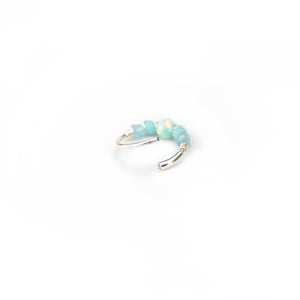 Silver Gold Cartilage Hoop Earrings Huggie Earrings Turquoise Opal Beaded Huggie Hoop Earring, Ear, Nose, Cartilage, Tragus Midwinter Hollow