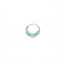 Load image into Gallery viewer, Silver Gold Cartilage Hoop Earrings Huggie Earrings Turquoise Opal Beaded Huggie Hoop Earring, Ear, Nose, Cartilage, Tragus Midwinter Hollow