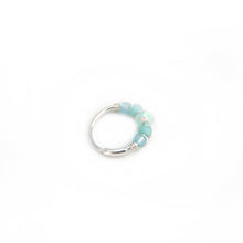 Load image into Gallery viewer, Silver Gold Cartilage Hoop Earrings Huggie Earrings Turquoise Opal Beaded Huggie Hoop Earring, Ear, Nose, Cartilage, Tragus Midwinter Hollow