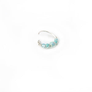 Silver Gold Cartilage Hoop Earrings Huggie Earrings Turquoise Opal Beaded Huggie Hoop Earring, Ear, Nose, Cartilage, Tragus Midwinter Hollow