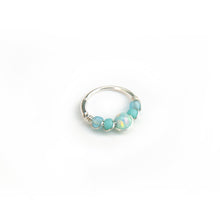 Load image into Gallery viewer, Silver Gold Cartilage Hoop Earrings Huggie Earrings Turquoise Opal Beaded Huggie Hoop Earring, Ear, Nose, Cartilage, Tragus Midwinter Hollow
