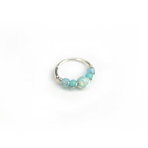 Silver Gold Cartilage Hoop Earrings Huggie Earrings Turquoise Opal Beaded Huggie Hoop Earring, Ear, Nose, Cartilage, Tragus Midwinter Hollow