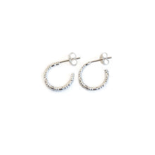 Load image into Gallery viewer, Silver Hoop Earrings Textured Half Hoop Silver Studs - Open Hoop Earrings Midwinter Hollow