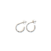 Load image into Gallery viewer, Silver Hoop Earrings Textured Half Hoop Silver Studs - Open Hoop Earrings Midwinter Hollow