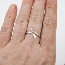 Load image into Gallery viewer, Sterling Silver Ring Adjustable Hammered Thumb Ring, Sterling Silver Midwinter Hollow