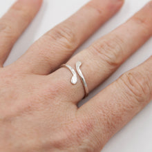 Load image into Gallery viewer, Sterling Silver Ring Adjustable Hammered Thumb Ring, Sterling Silver Midwinter Hollow