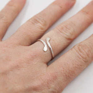Sterling Silver Ring Adjustable Hammered Thumb Ring, Sterling Silver Midwinter Hollow
