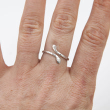 Load image into Gallery viewer, Sterling Silver Ring Adjustable Hammered Thumb Ring, Sterling Silver Midwinter Hollow