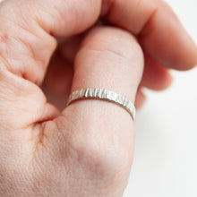 Load image into Gallery viewer, Sterling Silver Ring Bark Textured Ring, Sterling Silver Midwinter Hollow