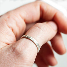 Load image into Gallery viewer, Sterling Silver Ring Bark Textured Ring, Sterling Silver Midwinter Hollow