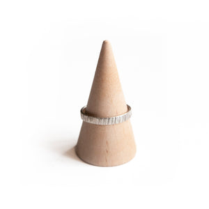 Sterling Silver Ring Bark Textured Ring, Sterling Silver Midwinter Hollow