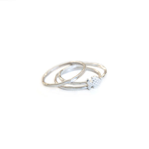 Sterling Silver Ring Fish Stacker Ring, Sterling Silver Hammered Texture Midwinter Hollow