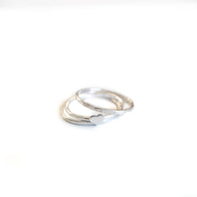 Load image into Gallery viewer, Sterling Silver Ring Heart Stacker Ring, Sterling Silver Hammered Texture Midwinter Hollow
