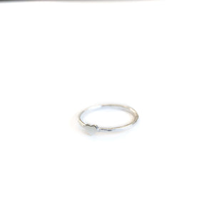 Sterling Silver Ring Heart Stacker Ring, Sterling Silver Hammered Texture Midwinter Hollow