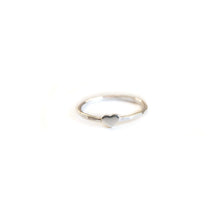 Load image into Gallery viewer, Sterling Silver Ring Heart Stacker Ring, Sterling Silver Hammered Texture Midwinter Hollow