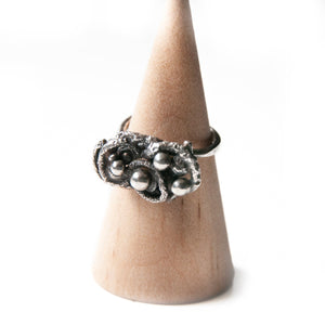 Sterling Silver Ring Organica Bubble Trouble Sculpture Ring, Sterling Silver, Recycled Silver, Wearable Art Midwinter Hollow
