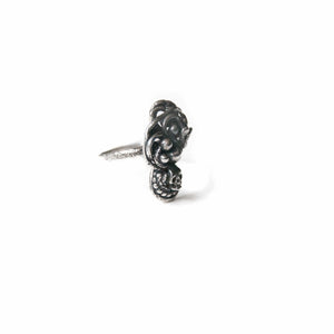 Sterling Silver Ring Organica Skull Sculpture Ring, Sterling Silver, Recycled Silver, Wearable Art Midwinter Hollow